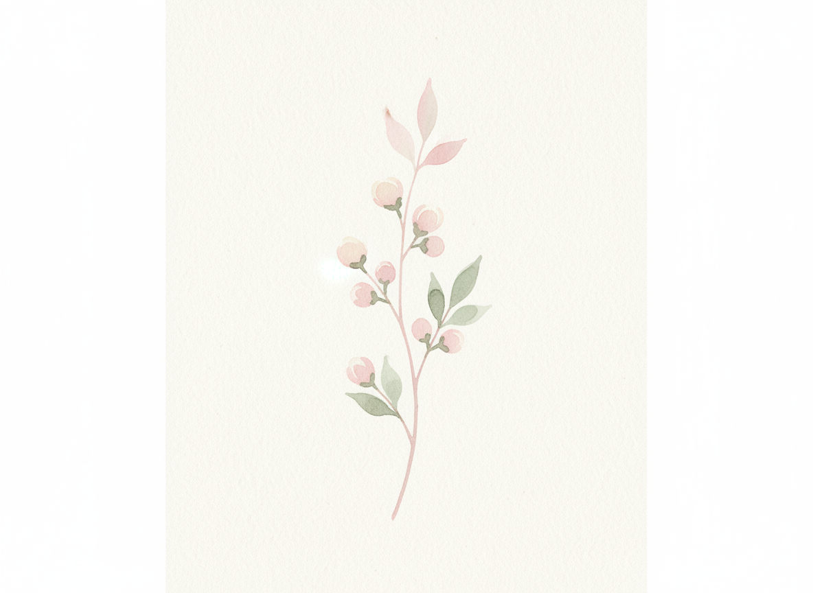 Delicate watercolor floral sprig accent