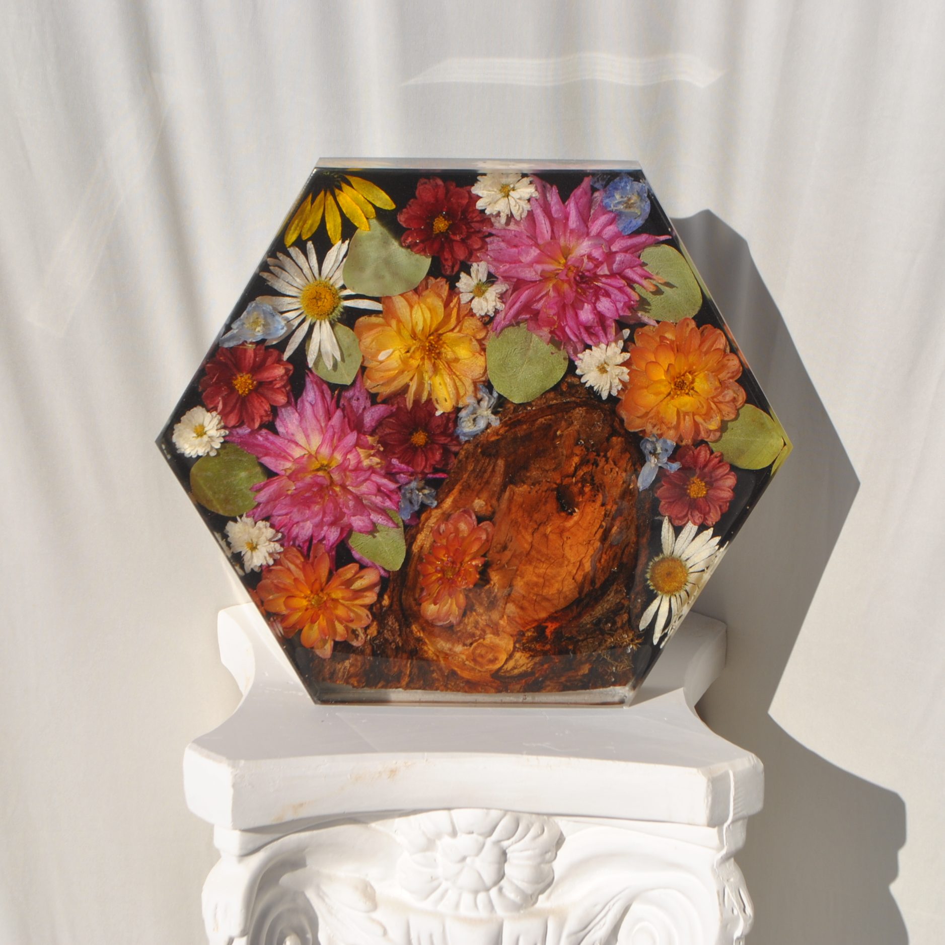 Hexagon Trivet epoxy preservation